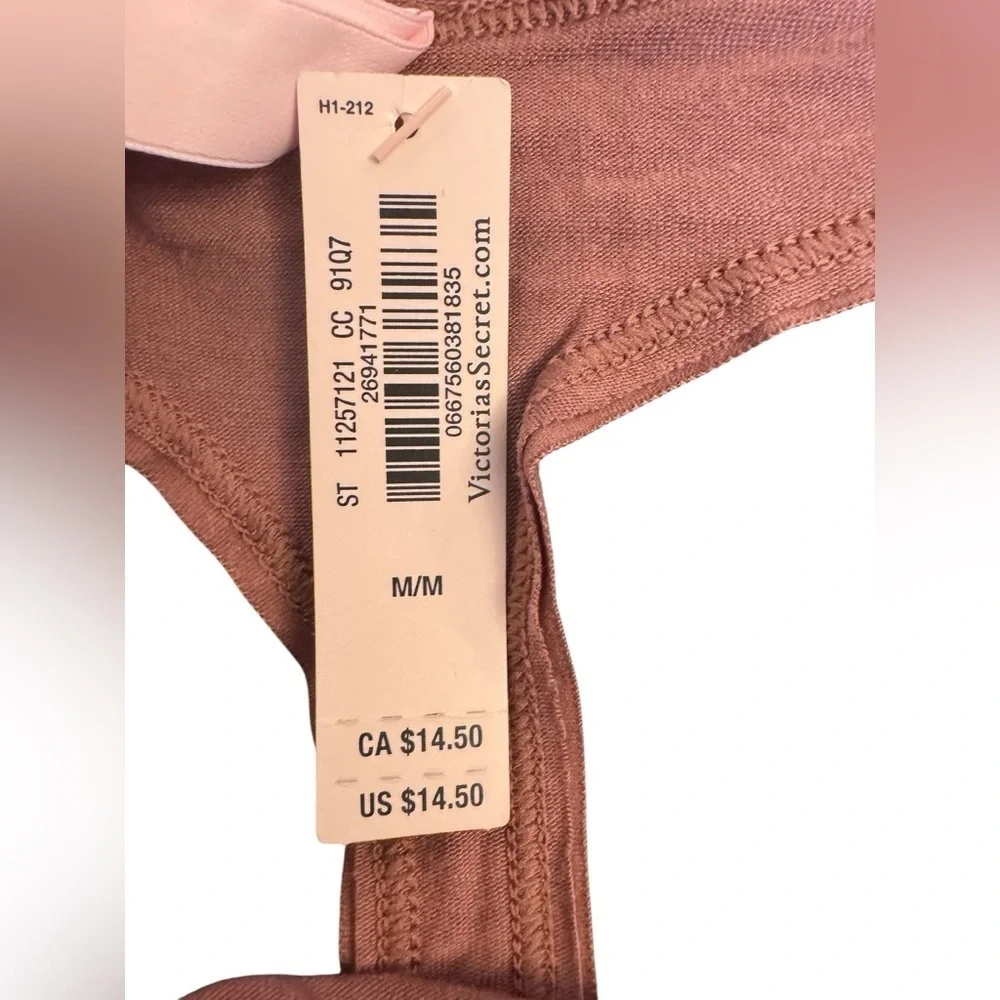 Victoria’s Secret Brown Logo Embellished Thong Women’s Size Medium - Picture 6 of 9